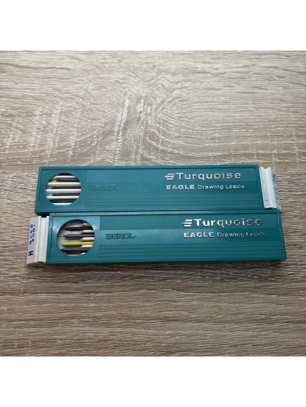 Vintage Berol Eagle Turquoise Drawing Leads Holders Staedtler Mars Colored 2mm